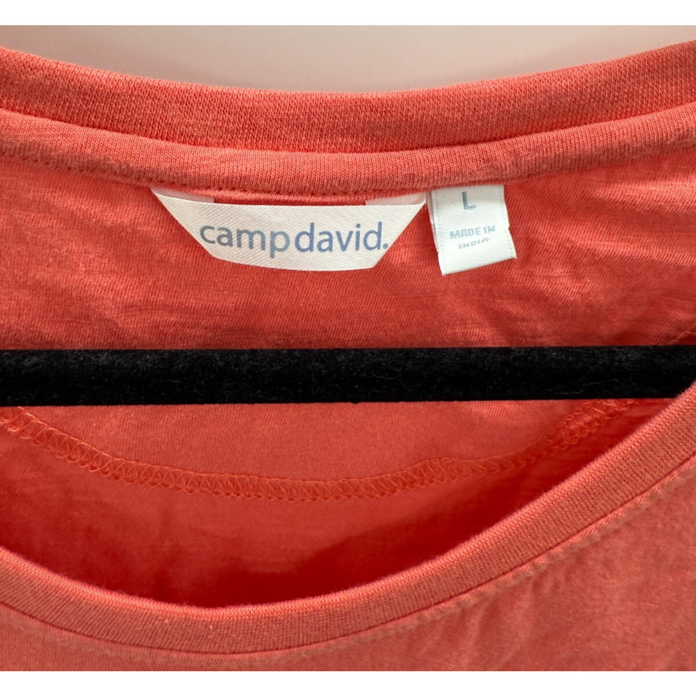 Camp David Indy 500 Womens T Shirt Coral Pink Size Large New Licensed - Picture 7 of 7